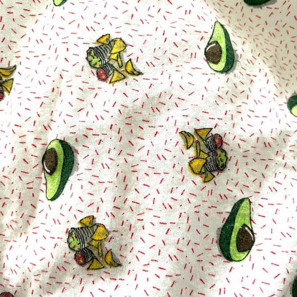 Straight Faded Brand Avocado Guacamole Short Sleeve Button Up Size Small - Picture 2 of 6